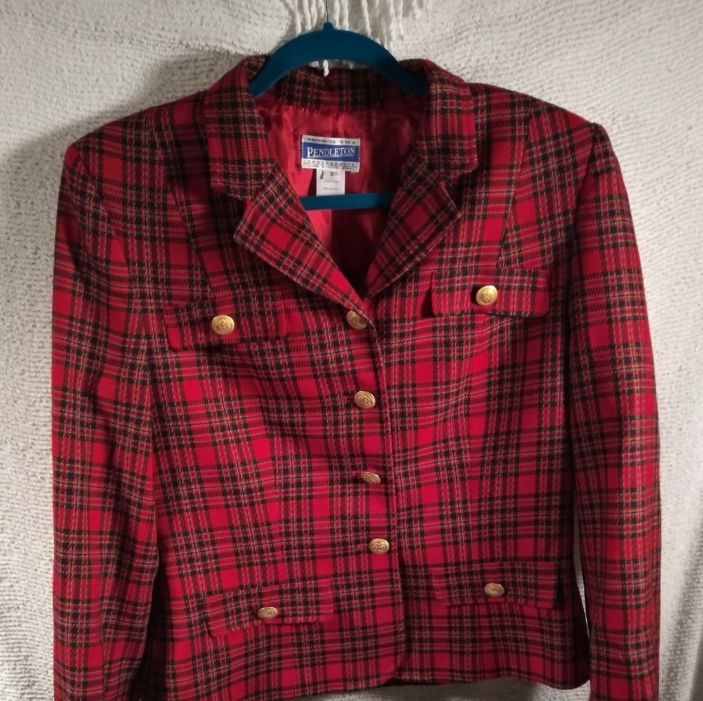 Vintage Pendleton Plaid Crop Jacket - image 1